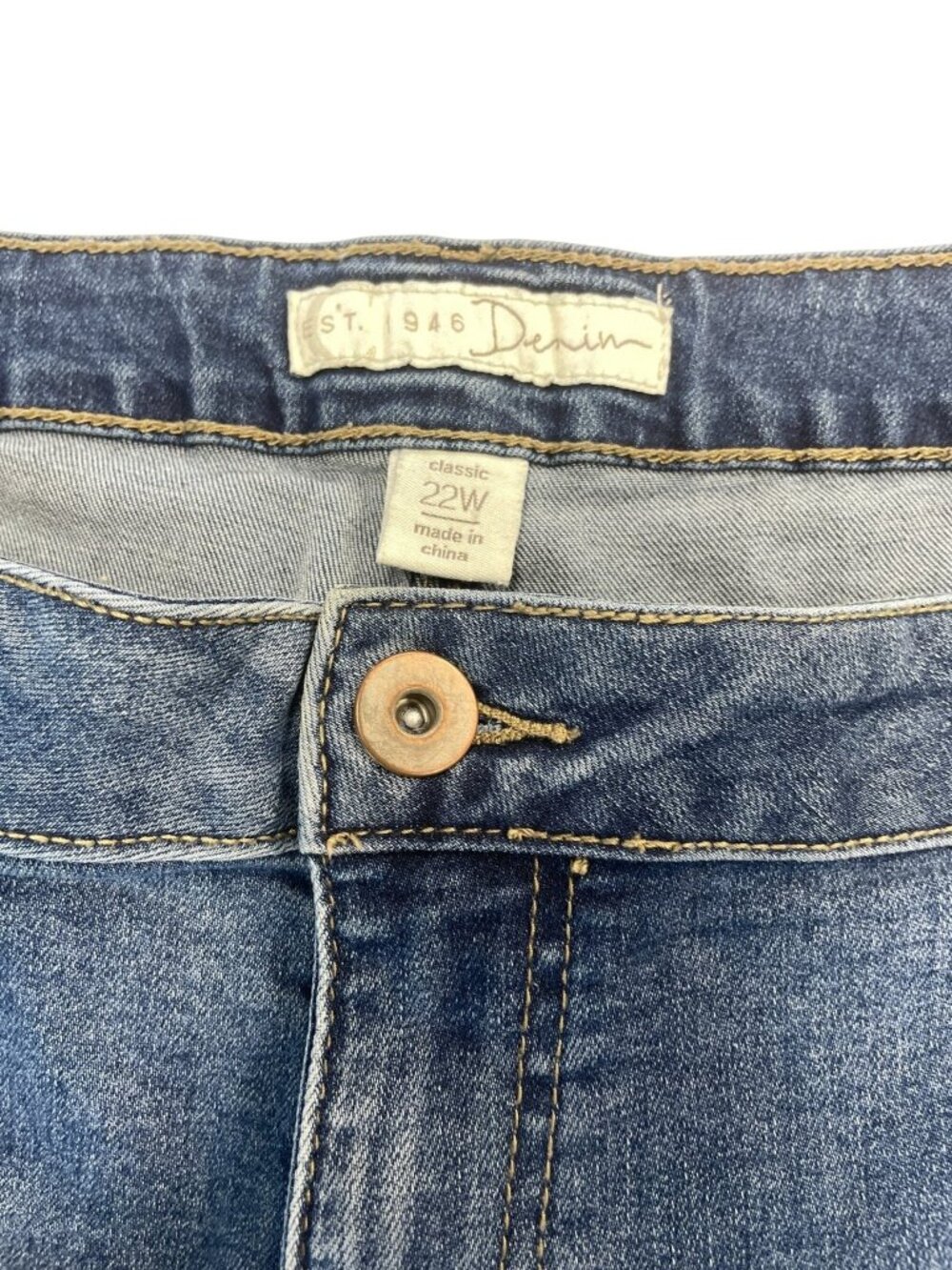 CATO EST. 946‎ Denim Women's Blue 22W Distressed Plaid Cuff Frayed Hem Shorts - Picture 4 of 5
